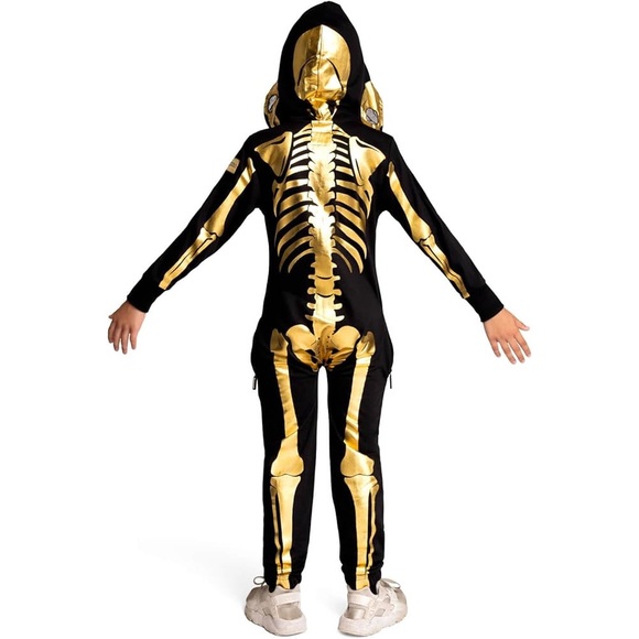 Tipsy Elves Kids' Gold Skeleton Costume (XS, 5) - Picture 3 of 9